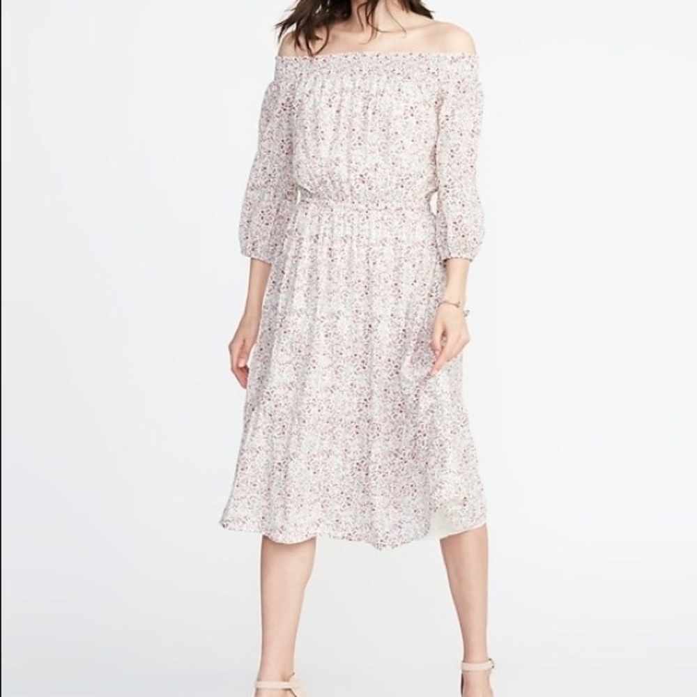 Off the Shoulder Midi Dress
